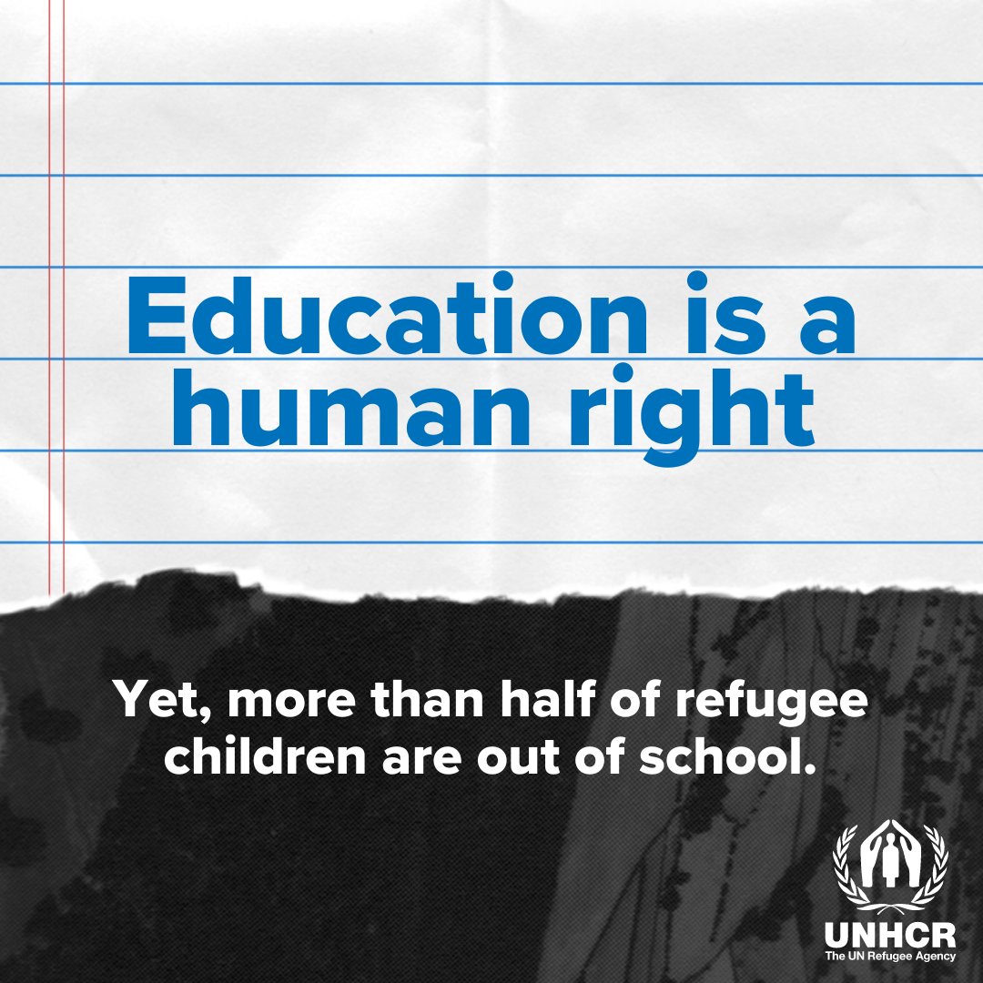 Education empowers refugees.
Education helps rebuild lives and countries.
Education creates a foundation for peace.

But more than half of school-age refugees are not enrolled in school.

On today’s #EducationDay, join us in demanding that this must change.