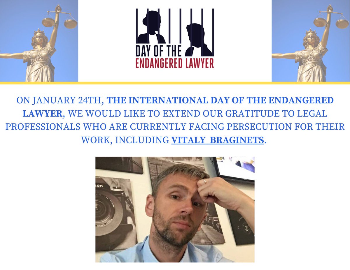 #Belarus: Vitaly Braginets - Lawyer, sentenced on February 2, 2023 in a politically motivated criminal case to 8 years in prison. #InternationalDayofEndangeredLawyer