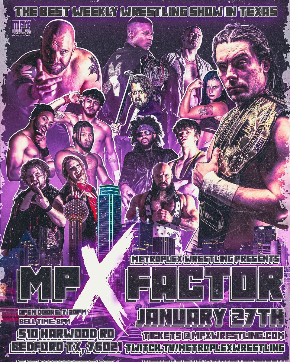 🎟 at mpxwrestling.com Check out this awesome poster by Conspiracy Apparel & Graphics to see who else will be there, aside from the already announced match-ups! #MPX #wrestling #wwe #aew #nxt #dallas #fortworth #event #twitch #YouTube #OMG #supportlocal #positivity #tiktok
