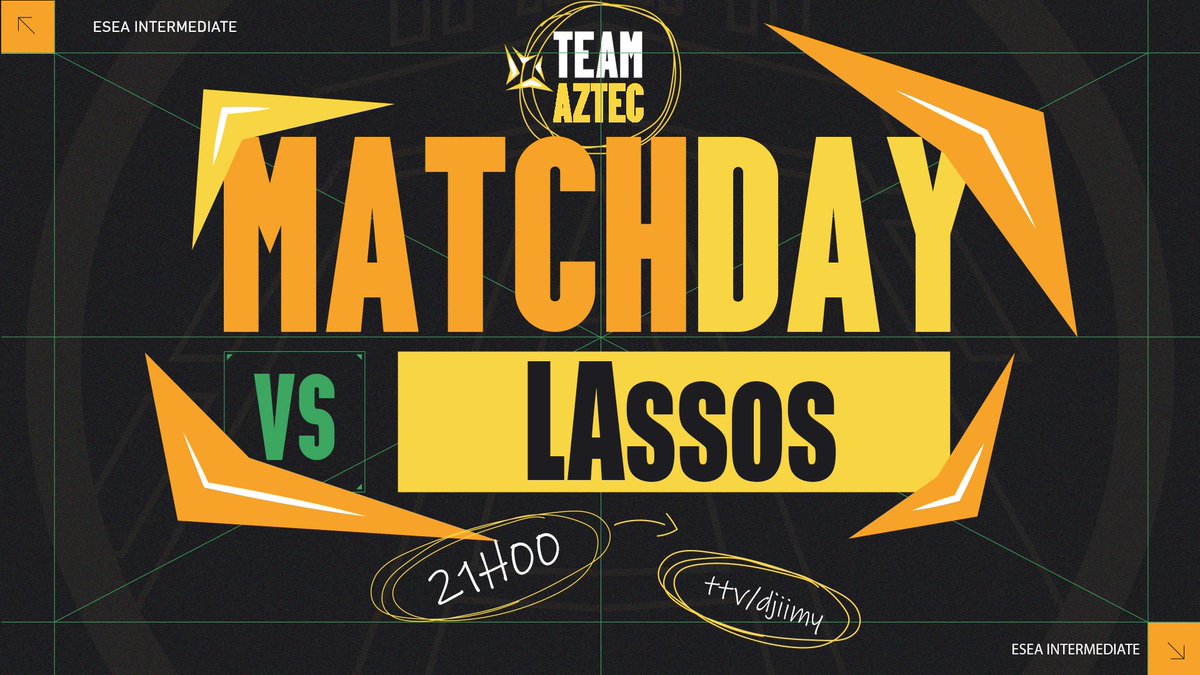 play_Aztec's tweet photo. 🟡#TeamAztec vs @Assos_CS⚫️
Nos joueurs affrontent l'équipe de @VengiCsgo ce soir 👊!
Retrouvez le match à 21h sur le stream de @Djiimy_TTV.
⚔️#LAssos
⏳ | 21h00 |
📺ttv/djiimy
Go tout donner les mecs @m0nstrGG @SpartaCSGO @Sye_Cs @ImVaal_ @arno3K ! 🔥