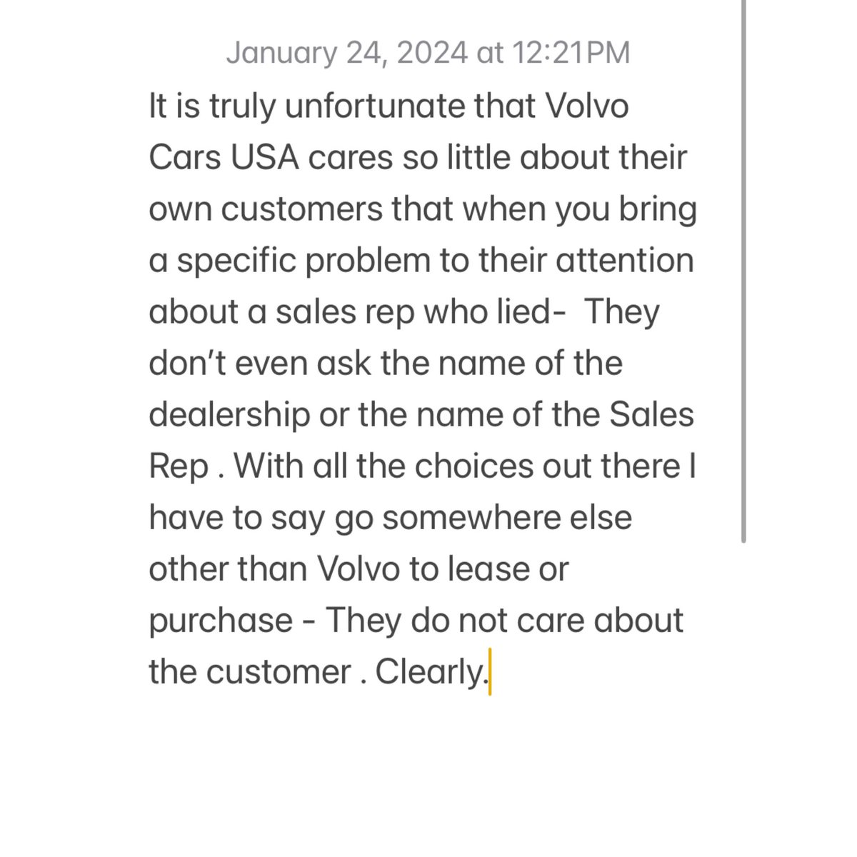 Called @VolvoCarUSA hoping they would want to address situation …. Get your car elsewhere -Volvo doesn’t care about their customers. @volvocars @vipautomotive @Newsday