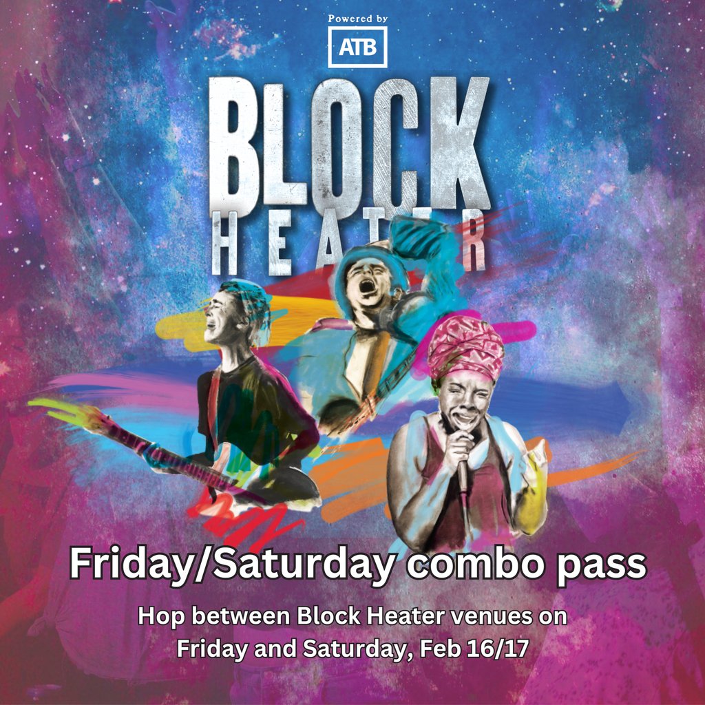 🎶 Friday/Saturday combo Block Heater passes on sale! 🐰 We’ve got the perfect option for venue hoppin’ – our Block Heater Friday/Saturday pass! Catch 22 artists across nine events for $80. Get your Friday/Saturday pass while supplies last. 🔗✨️ eventbrite.ca/e/block-heater…