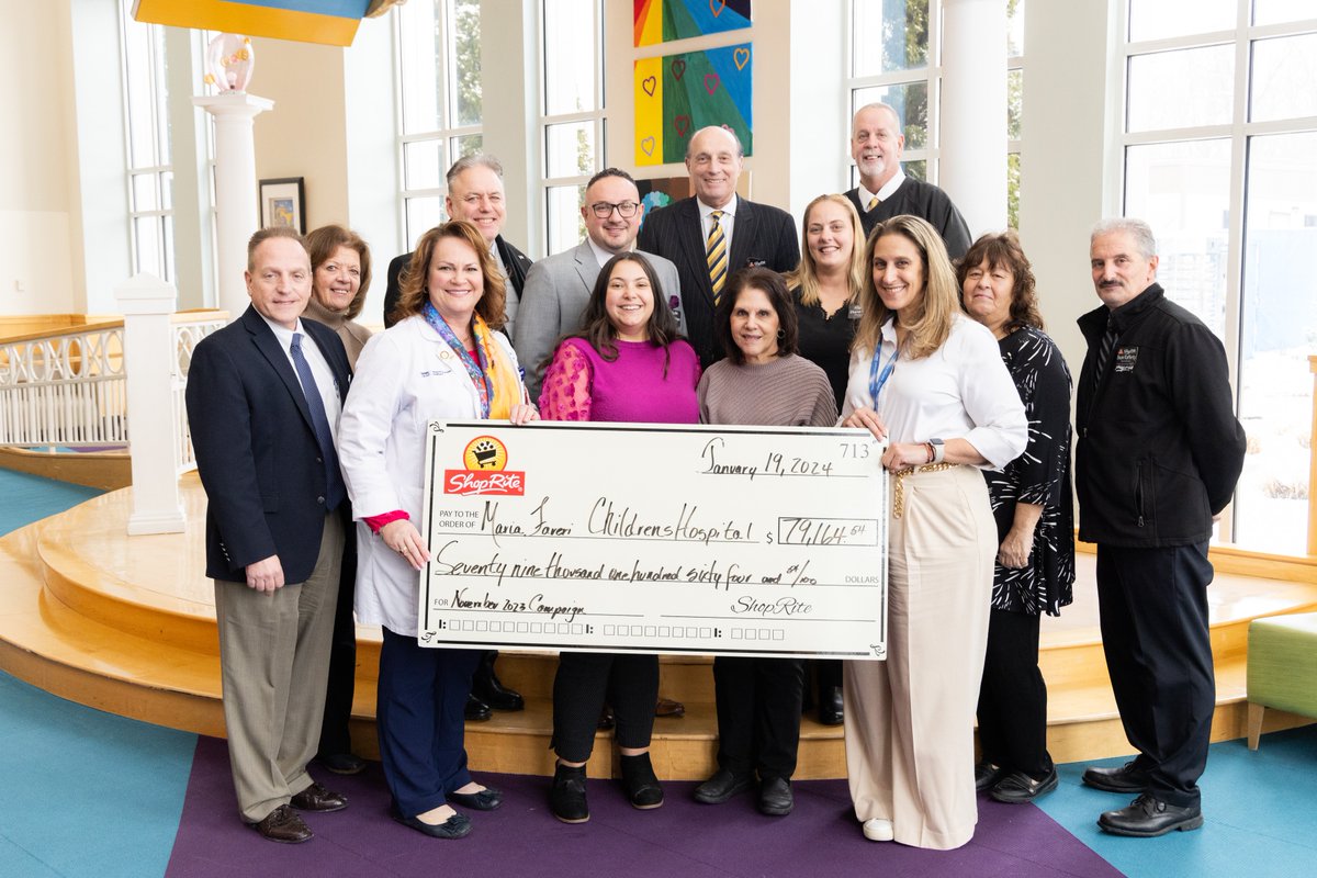 Thank you to our partners at ShopRite for hosting their fall fundraiser for Maria Fareri Children's Hospital! Local stores participated in this campaign, raising over $79,000 to support advanced care for our region's most seriously ill and injured babies, children, and teens.