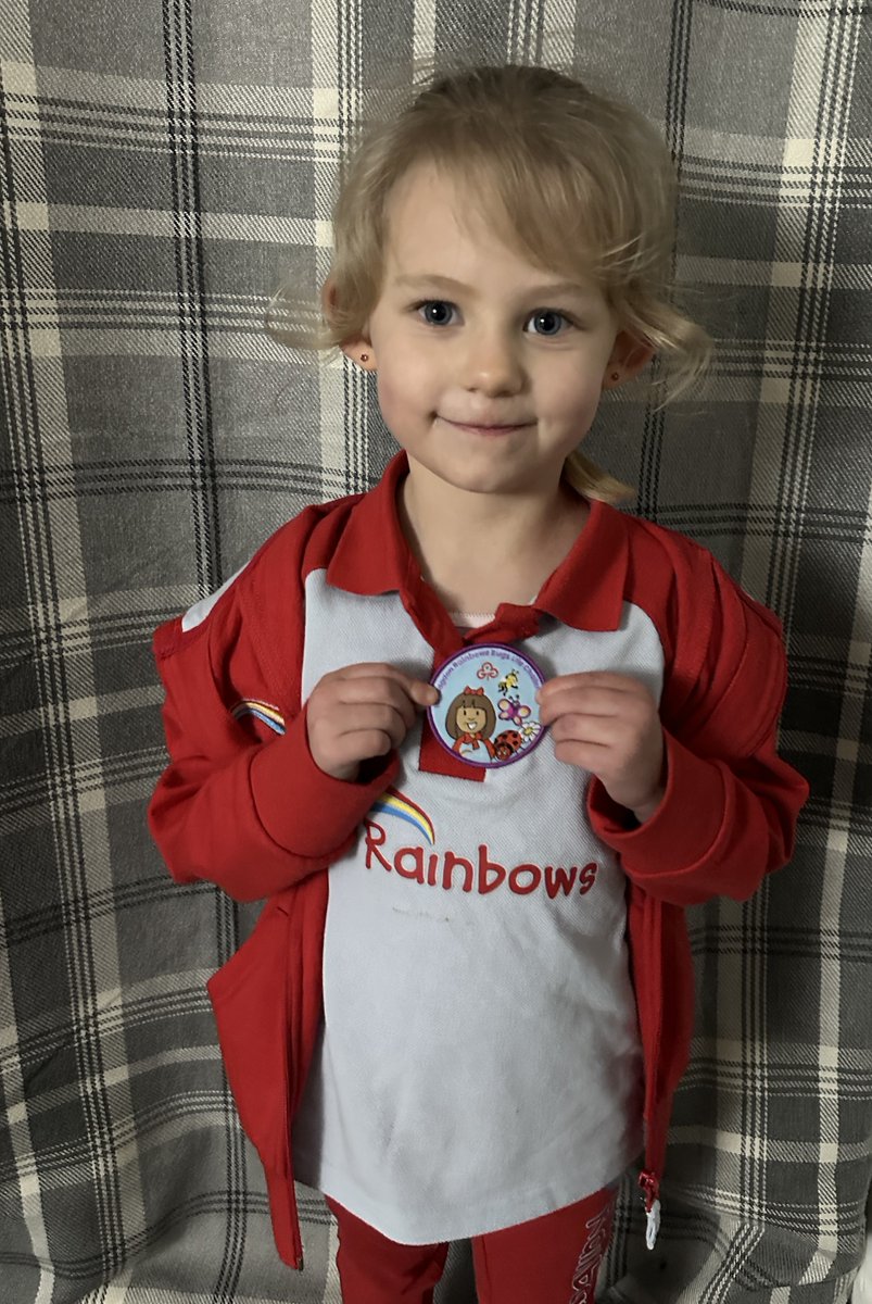 Florience has been working really hard at Rainbows and has earnt her 'Bug's Life' badge! You are amazing! 🌈