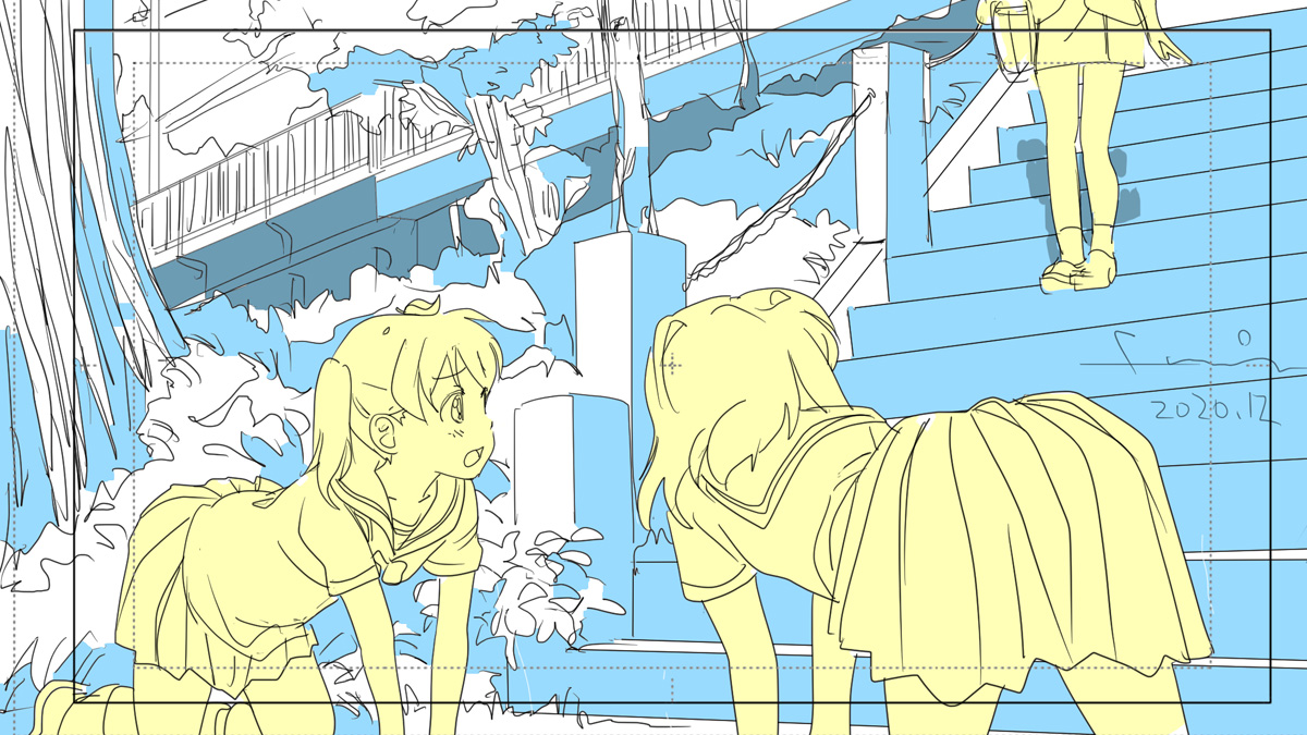 原画は基本２色の明暗。これで表現出来る技術が欲しい