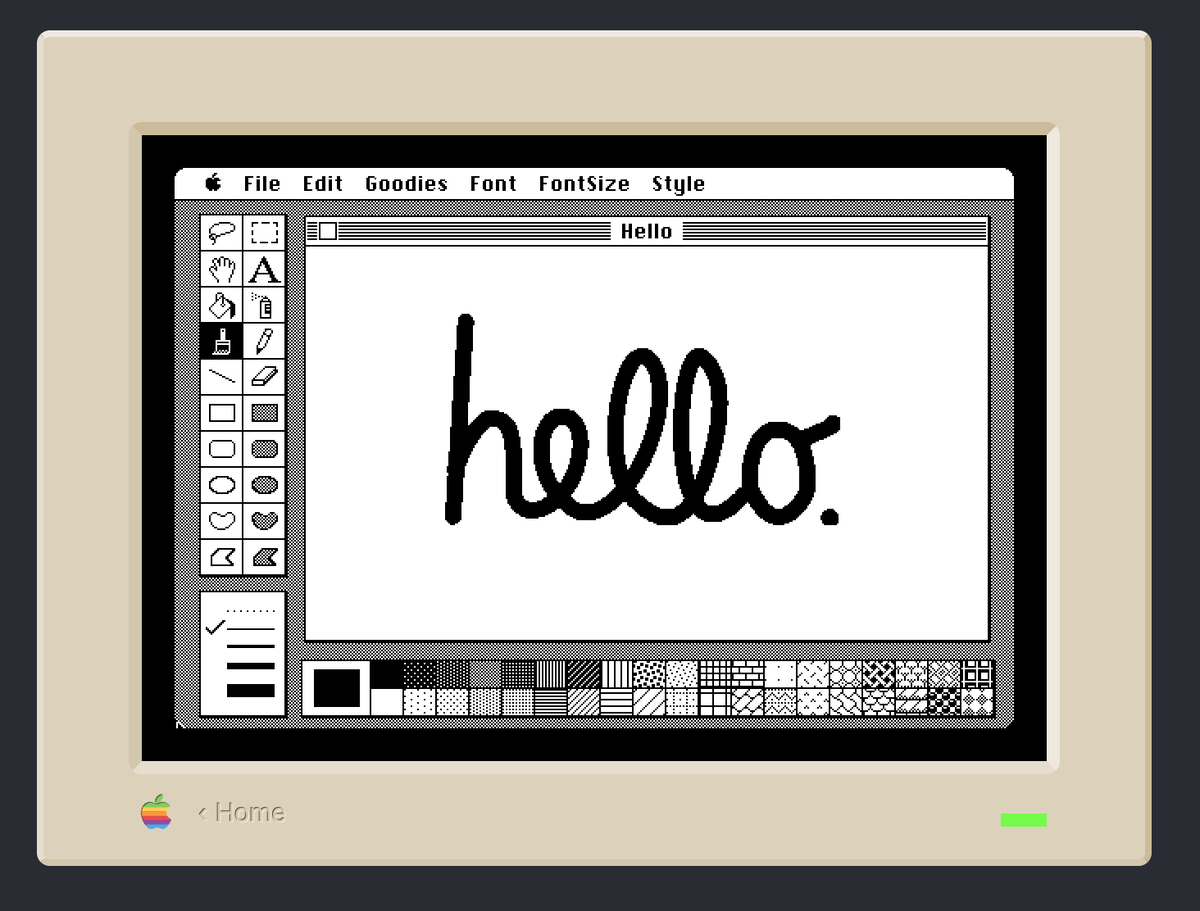 The Mac turns 40 today! 

If you've curious what it looked like on its launch day, you can try it out at infinitemac.org/1984/System%20…