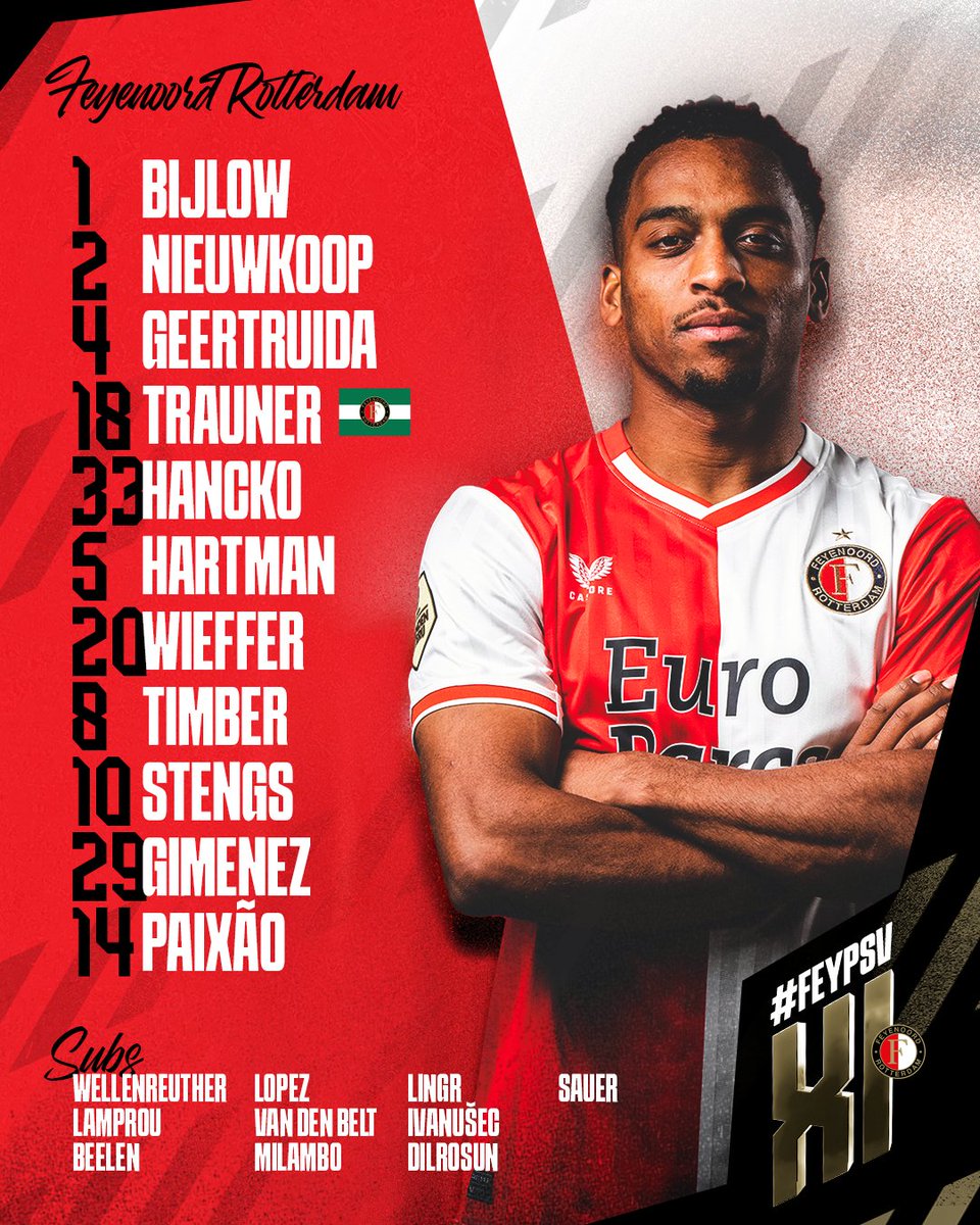 Feyenoord's tweet photo. 𝐗𝐈 𝐅𝐄𝐘𝐄𝐍𝐎𝐎𝐑𝐃 🛡

#feypsv • #TOTOKNVBBeker https://t.co/8LMKYFtev3