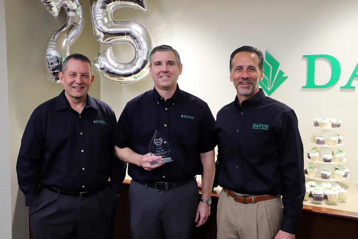 Congratulations to Craig Neu on an incredible milestone as he celebrates 25 years with DATCU. Thank you for your leadership, dedication, and hard work.