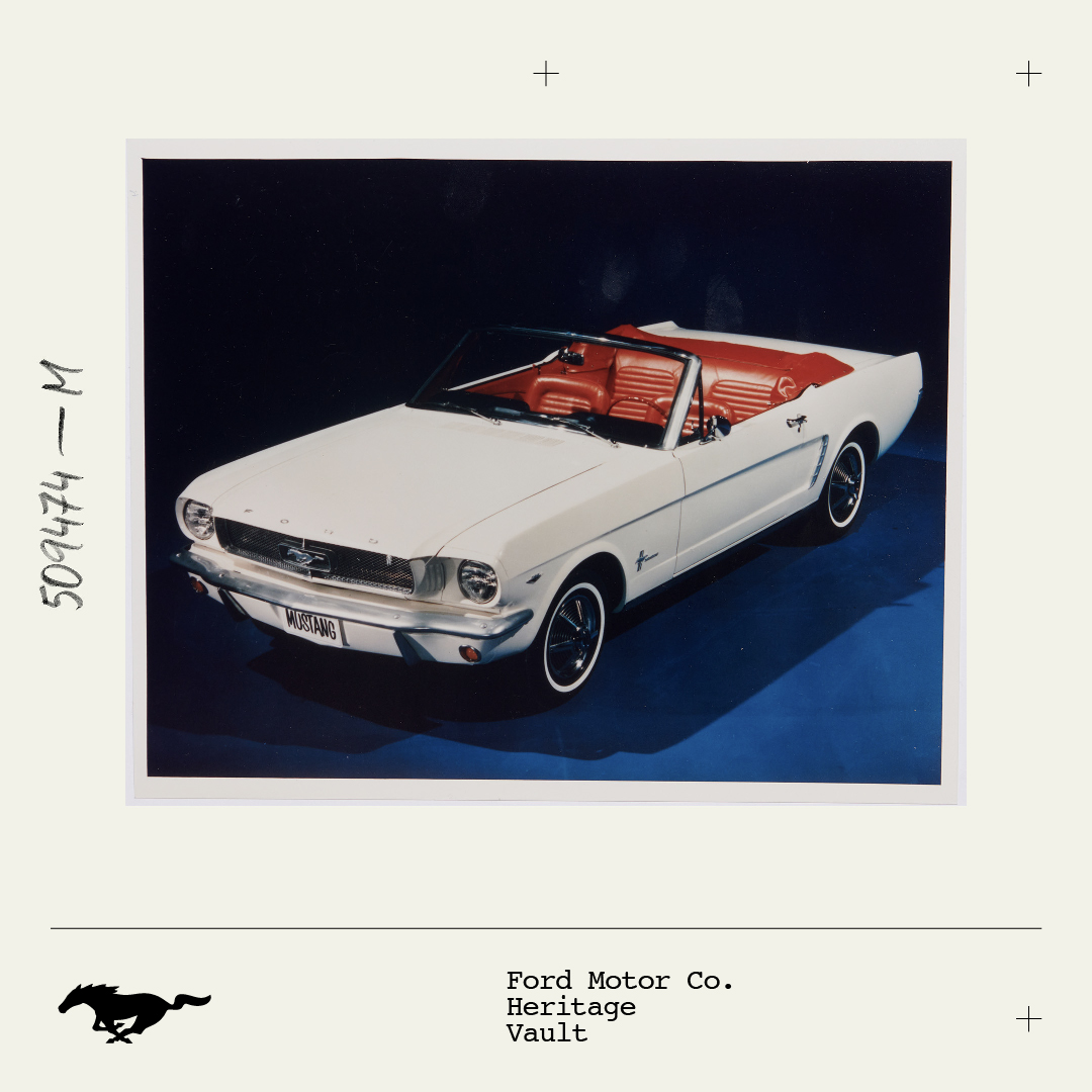 'For all-white Mustang, red was the second most common interior. Black was first & blue was third. Personally, I'm team red.”—Ted Ryan, Ford Archives & Heritage Brand Manager Discover more at fordheritagevault.com Archival footage shown. Claims based on historical data.