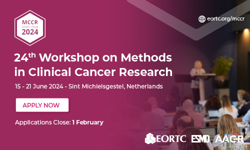 The #MCCRWorkshop enables peer #mentoring and #CareerDevelopment for early-career #oncology professionals. Apply now to gain access to mentors and develop protocols ready for submission. ⏲️ Deadline: 1 February 2024. ow.ly/m7TG50QtYnF @EORTC @AACR #CancerResearch