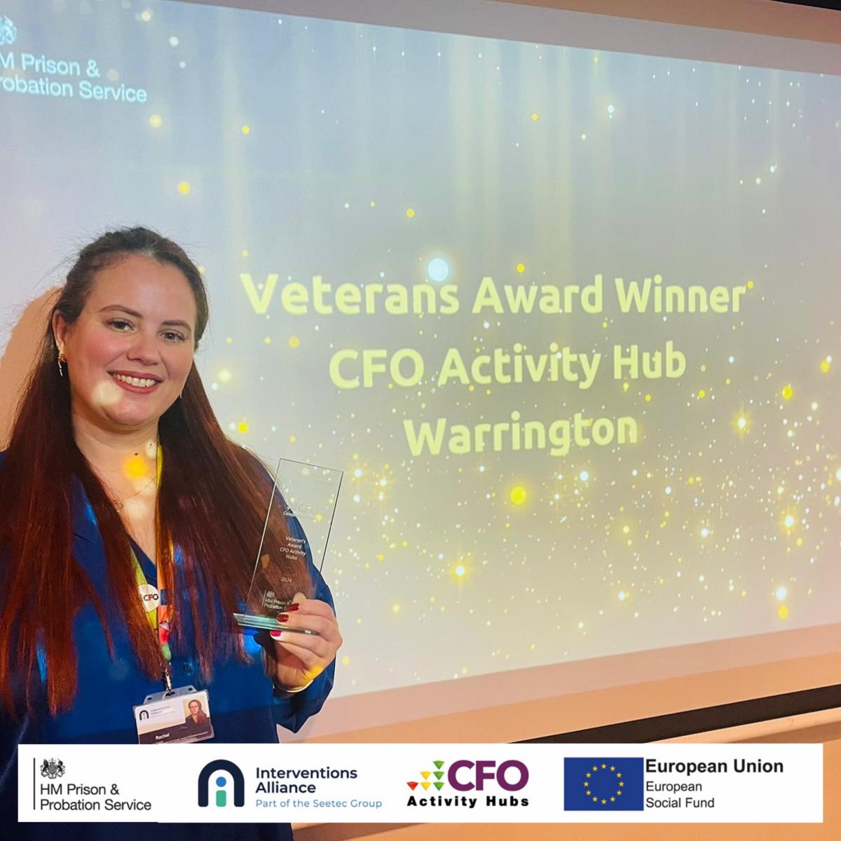 Last but by no means least, our third winner at the #CFOCelebrationAwards today was Rachel, from our Warrington hub 👏Rachel was awarded with the Veterans award for her exceptional efforts in supporting our veterans, and we’re so proud she’s been recognised for her commitment 🎖️