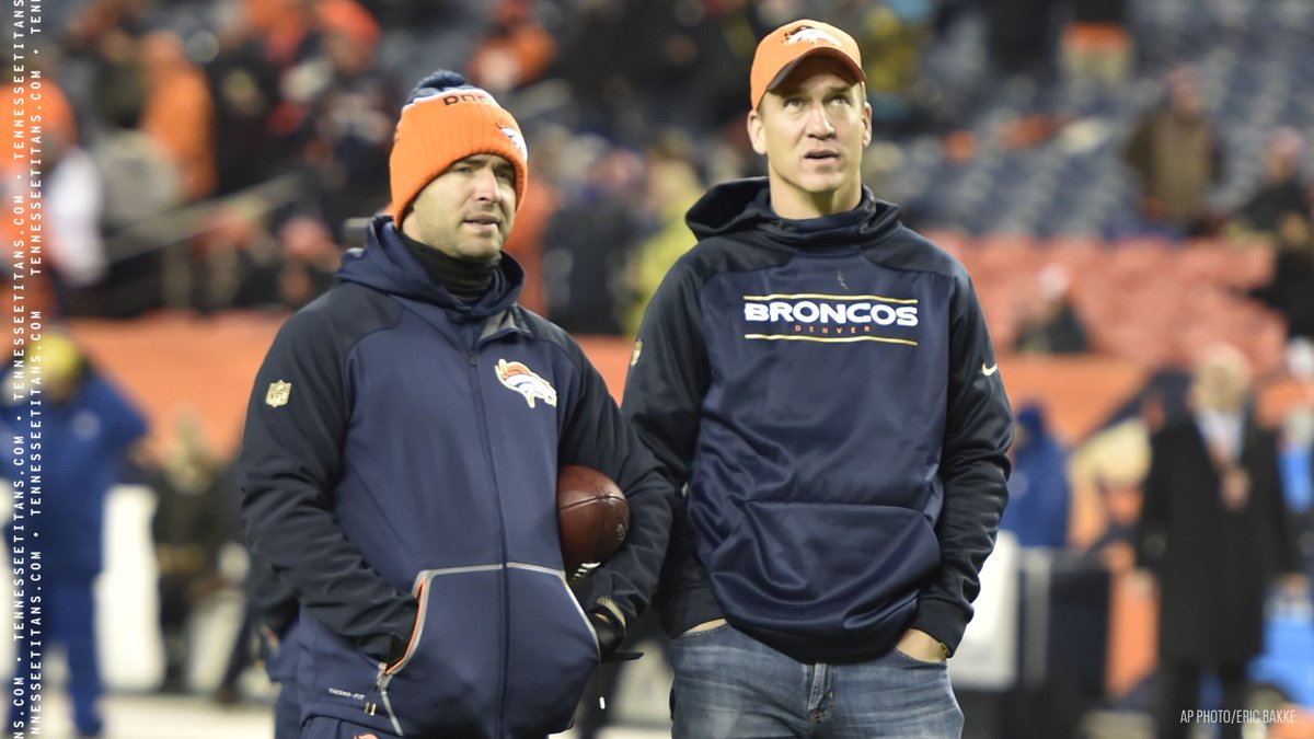 QB Peyton Manning and Brian Callahan spent four seasons together with the @Broncos. The @Vol_Football legend thinks the #Titans made a 'great hire.' 'Extremely hard working, extremely intelligent and just overall a great person. So very happy for him getting this