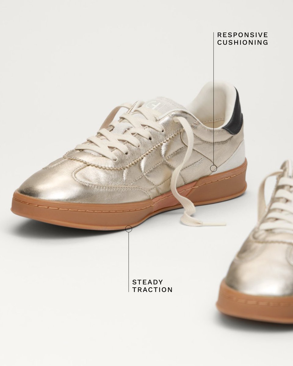 Soft suedes + shiny metallics + soccer-inspired design = sneaker goals. Shop Now: bit.ly/4aABj5X