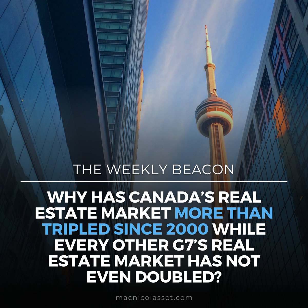 Over the last 12-15 years, Canada’s real estate market has ballooned in comparison to the rest of the G7.

We shared our commentary about this in the latest edition of #TheWeeklyBeacon
macnicolasset.com/the-weekly-bea…

#Canada #realestatecanada #realestatemarket #G7