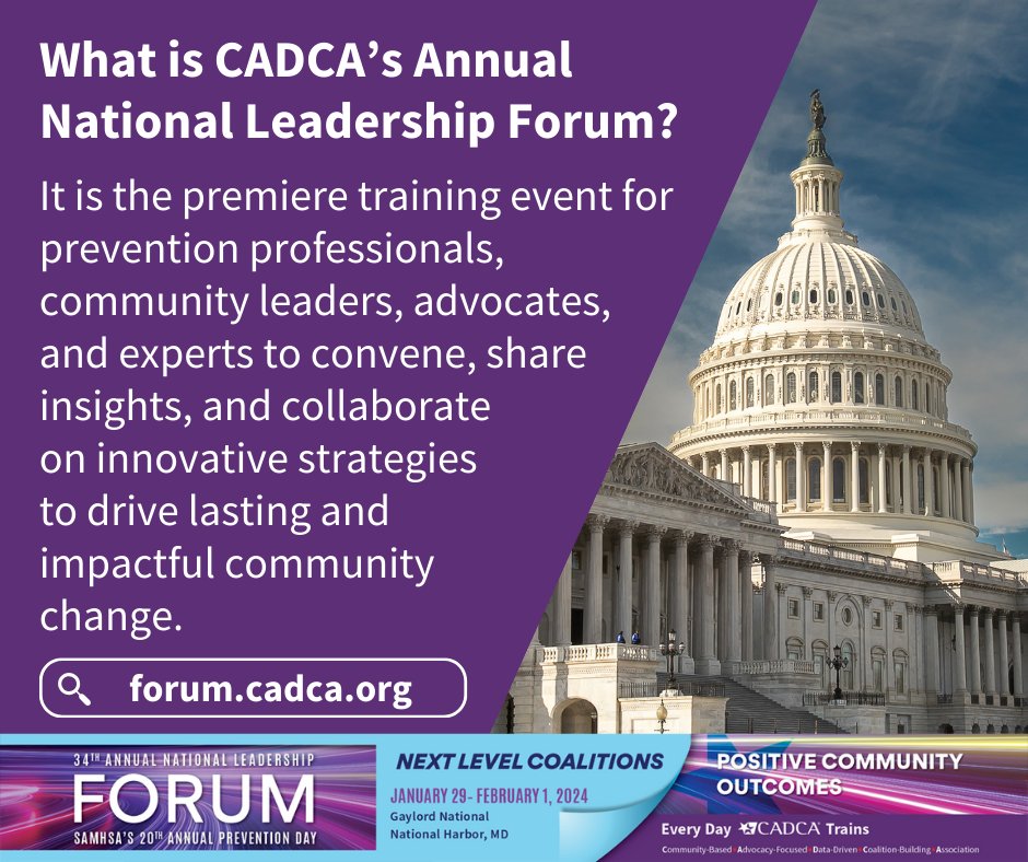 Kansas is attending CADCA's Annual National Leadership Forum next week! 🤩
We're excited to spend a few days in Washington D.C.! Who else is going?
#CADCA #ksprevention