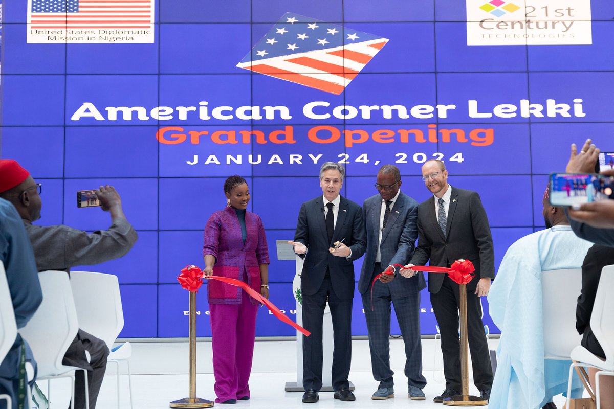 Great to be here to open the new American Corner in Lagos. I hope this state-of-the-art facility will empower even more young Nigerians to harness their innovative ideas, grow their businesses, and advance STEM education and career prospects.