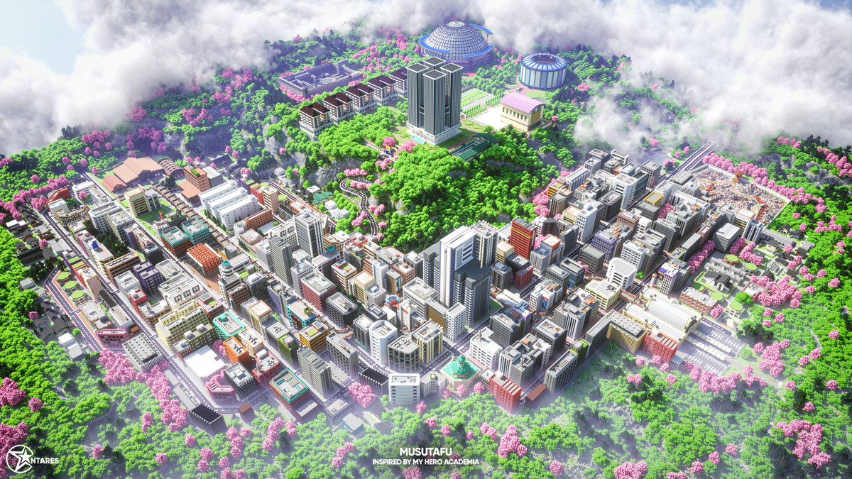 Musutafu 🇯🇵

A map inspired by #MyHeroAcademia 

🏗️ Built by <a href="/Anarchitekt/">Kae</a>
🌟 Rendered by <a href="/notbarteksk/">barteksk</a> 

#Minecraft #MinecraftBuilds #MinecraftRP