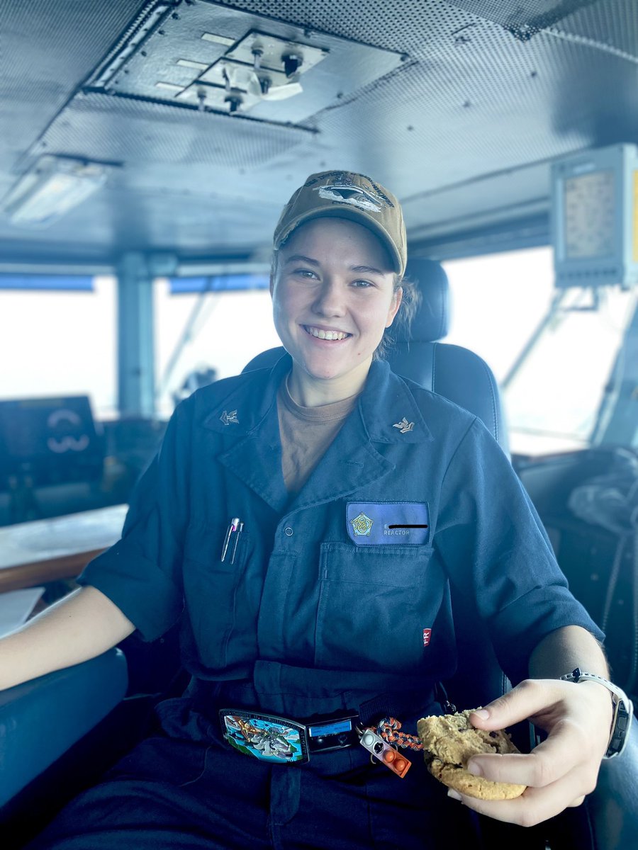 This warrior is a 22-year-old nuclear reactor mechanic, and she’s proud to provide continuous propulsion and power to her warship. She’s also glad to get a little sun on her face - been a minute!

Message to grandma: Miss you!!