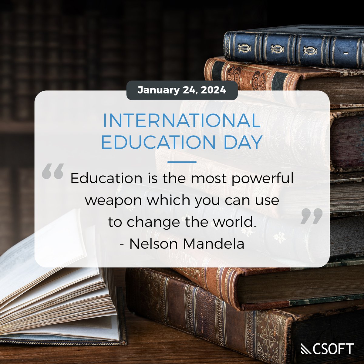 CSOFTHealth's tweet image. 🌍 Embrace the power of learning for a peaceful future on this 📚 International Education Day. Discover 🔍 how our e-Learning and Education Technology translation solutions can fulfill your organization’s learning needs. Visit our site to learn more! #InternationalEducationDay