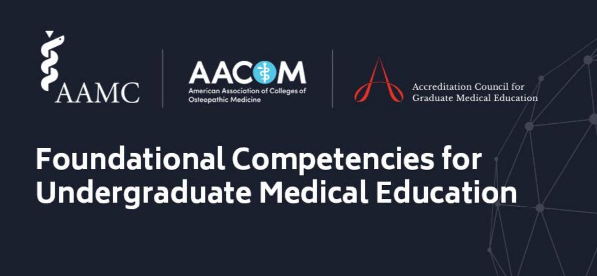 The #ACGME, @AAMCtoday, and @AACOMmunities are requesting your input on a first draft of the foundational competencies for undergraduate medical education. Please use the survey link to review the draft competencies and provide your input by February 12, 2024.…