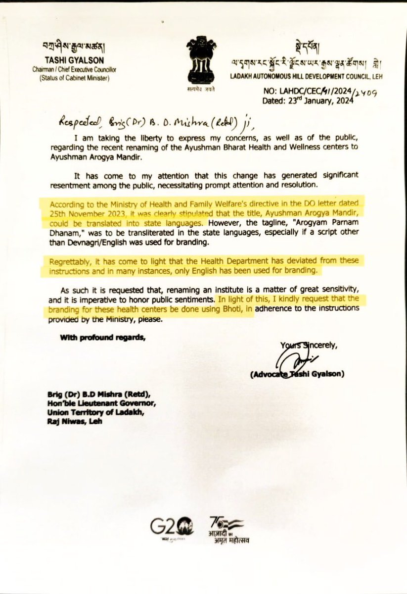 NazirMehdi_'s tweet photo. It is a polite request to the UT administration #Ladakh not to play with the sentiments of the people https://t.co/5wofzQMYXV