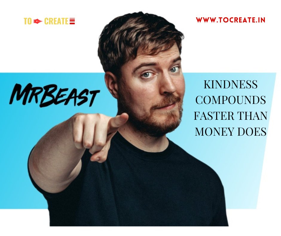 dgdhan's tweet photo. I was watching the documentary of Mr. Beast and I was surprised that he became a beast by kindness,

This makes me think " KINDNESS COMPOUNDS FASTER THAN MONEY" but why don't we think about it.
#kindness #kindnessmatters #mrbeast #MrBeastFans https://t.co/3HoH5fR9hH