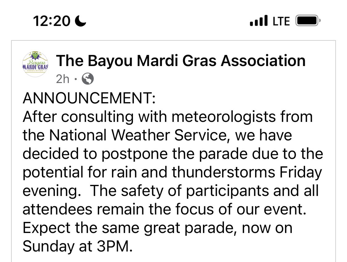 Parade in #NewIberia now rolling on Sunday! Y’all come on out to Da Berry and celebrate with us on Sunday day. 

💜💚💛

#MacKidNewIberia
#findyourfamilyfun
#happymardigras
#acadiana
#carnival
#cajuncountry