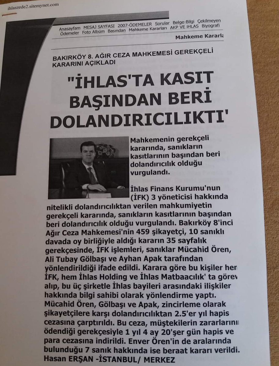 #CumhurBaşkanınınDikkatine!
#NeredeHizmetİçinOyİsteyenler?
#ihlasfinansdaSoygun23Yaşında!

@ihlasholdingAS <a href="/mucahid_oren/">Ahmet Mücahid Ören</a>
📌#İHLASFİNANS IN TASFİYESİNİ ÖLEN MUDİLERLE YAPIYOR!
SN.YETKİLİLER VİCDANLARINIZ RAHAT MI?
MÜDAHALE ETMEK İÇİN 23 YIL YETMEDİ Mİ ?
<a href="/RTErdogan/">Recep Tayyip Erdoğan</a> <a href="/adalet_bakanlik/">T.C. Adalet Bakanlığı</a>