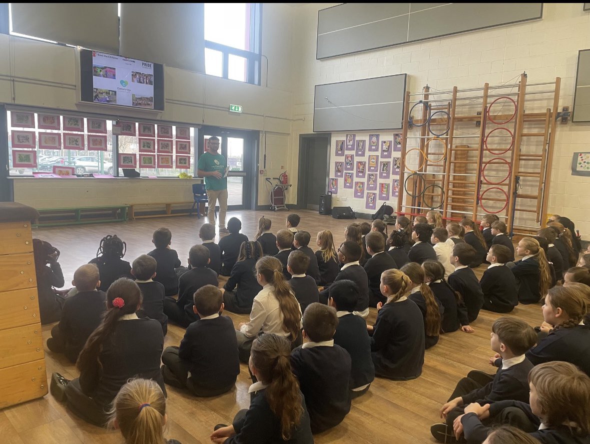 Thank you to Anthony, who joined us from Clatterbridge,  for a special assembly this morning. He wanted to thank us for the money we raised during our Colour Dash earlier in the year 🌈💚 @cccnhs