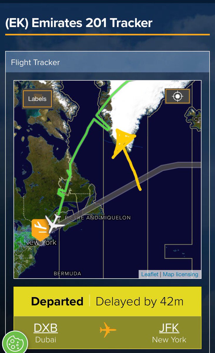 Hello friends? I’m tracking a friends flight and I’m curious about this? What would cause the plane’s path to look like this? Thank you!
@RadarBoxCom #airlines #flightstats #flyemirates #Airport #jfk #dbx #flightradar #Airplane #flighttracker