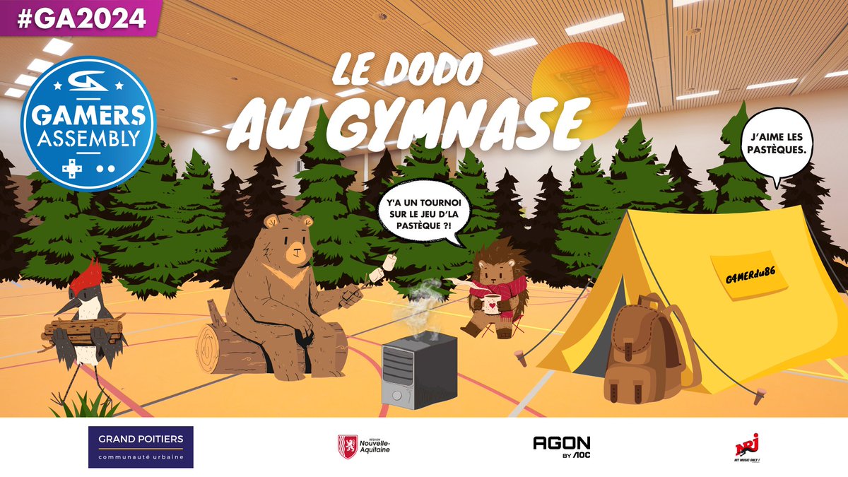 Tu as l'âme d'un campeur ? Tu veux profiter de l'ambiance #GA2024 à fond avec tes mates ?

Viens passer tes meilleures nuits au Gymnase, à 100m à peine de l'événement, et à tout petit prix (20€ les 3 nuits) !

Places limitées, infos &amp; résa : ga2024.gamers-assembly.net/news/et-si-dor…