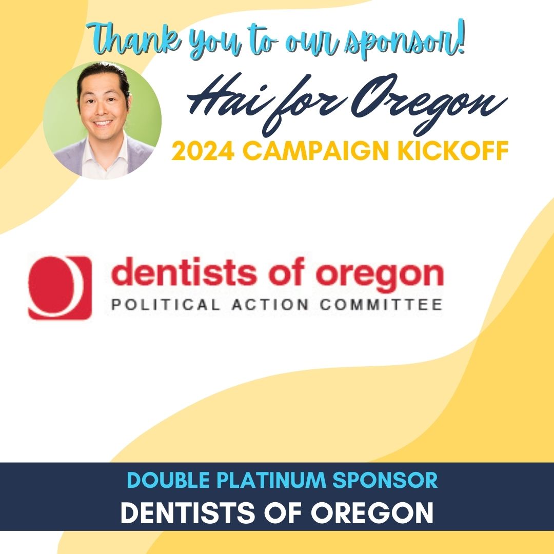 HaiforOregon's tweet photo. While preparing for the 2024 legislative session, I have also been preparing for a Campaign Celebration on March 21st at Cornelius Pass Roadhouse. I am honored to have gained the sponsorship of organizations like the Oregon Dental Association. https://t.co/2EP4G34aUh