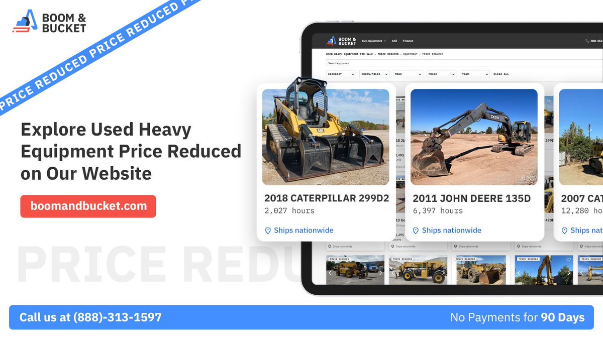 𝐑𝐞𝐯 𝐮𝐩 𝐟𝐨𝐫 𝐡𝐞𝐚𝐯𝐲-𝐝𝐮𝐭𝐲 𝐬𝐚𝐯𝐢𝐧𝐠𝐬!💲
Explore our top-notch, quality used heavy equipment at reduced prices!
Head to buff.ly/3SqJTNl!

#HeavyEquipmentForSale #QualityDeals #BoomAndBucket #ConstructionUpgrade #SavingsOnWheels #HeavyMachinerySale