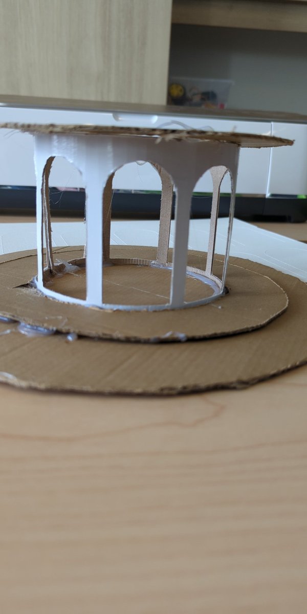 MrHennigar's tweet image. Another project well underway. A Canva designed/Cricut-cut coliseum! The next layer is cut and ready for tomorrow.  #HRCEsocialstudies #MakerEdNS @westbedfordPP_8