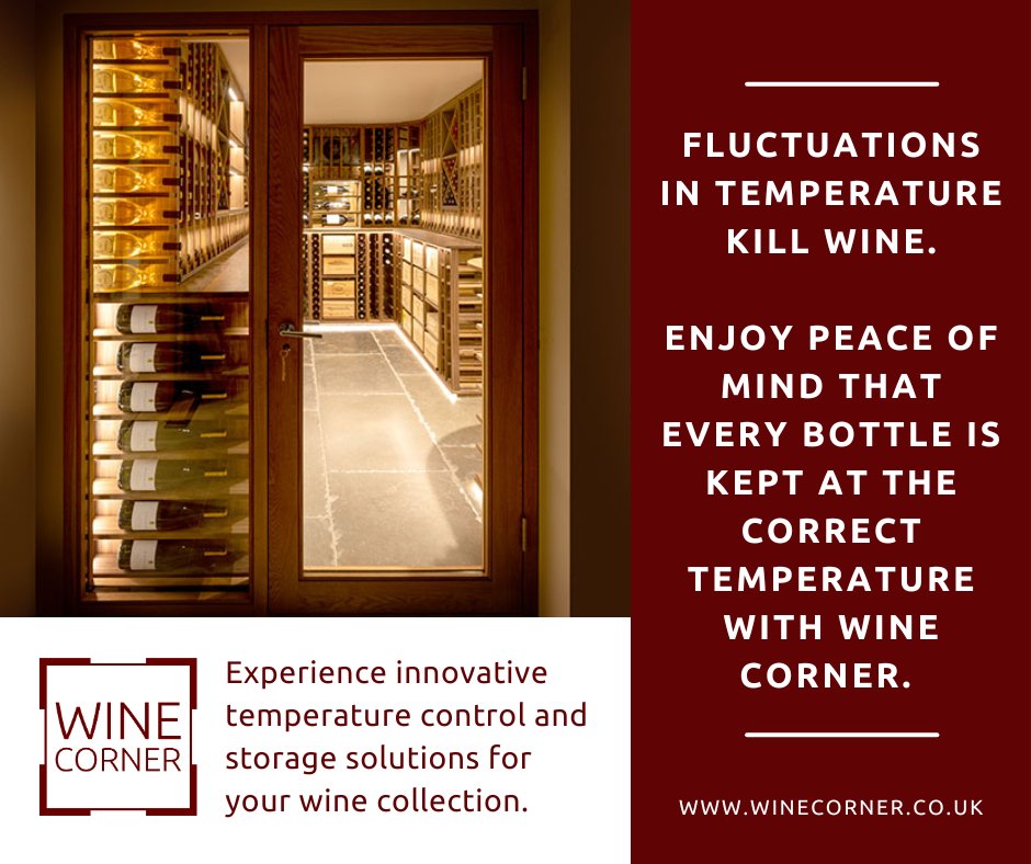 🍷 How are you maintaining the integrity of your wine collection? Changes in temperature kills wine. Enjoy peace of mind that every bottle is kept at the correct temperature with our bespoke temperature controlled wine storage solutions. Visit bit.ly/3timDnk