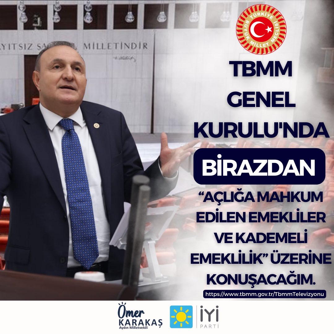 TBMM Genel Kurulu’nda birazdan “sefalete mahkum edilen emeklilerimizin durumunu ve kademeli emeklilik” üzerine konuşacağım.

İzlemek için👇🏻
tv.tbmm.gov.tr

#emekli #Kademeliemeklilik #EmekliBiletiniziKesti