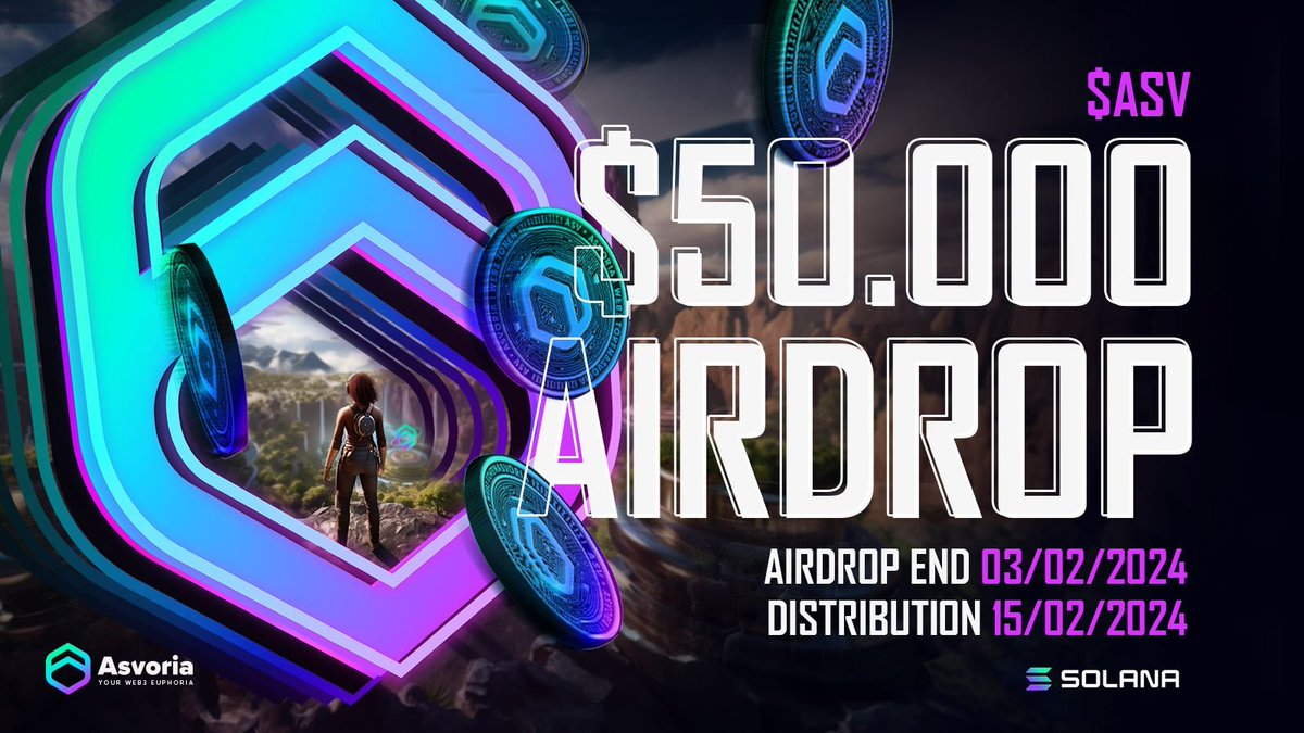 🔥 The Asvoria | <a href="/Asvoria_web3/">Asvoria $ASV/SOL</a> Airdrop is LIVE NOW!!

1️⃣ Complete tasks - earn points
2️⃣ Accumulate 20 points by 03/02/2024
3️⃣ Qualify for an exclusive airdrop of $ASV tokens

👉 gleam.io/usJq2/asvoria-… 

Don`t miss out 🚀

#ASV #Asvoria #Airdrop