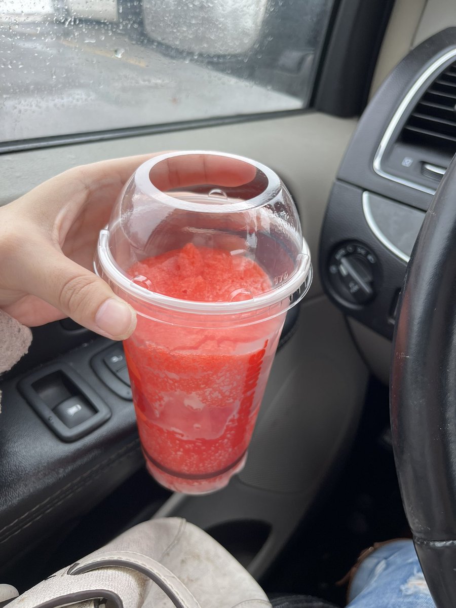 xoxosades's tweet photo. This is what we call a large frozen slushy? 

Its literally half full but yet i paid FULL price 😂😂😂 @BurgerKing seriously? https://t.co/N5IdY8c03U