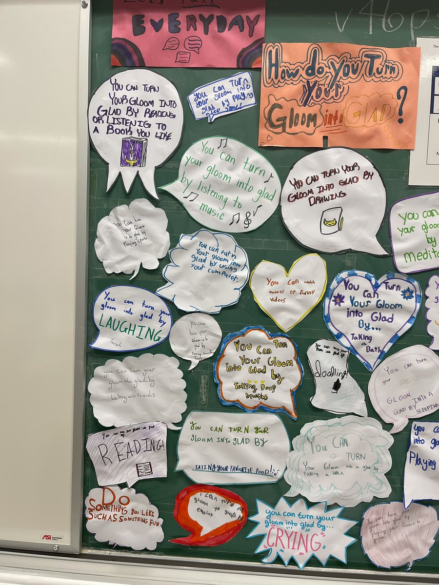 Subi Soorasangaram (@mssubi_tdsb) on Twitter photo It’s #BellLetsTalk today. Our class spent some time listening to 🇨🇦 author Kyo Maclear’s “Virginia Wolf” & talked about how at times, we’ve all felt ‘wolfish.’ We brainstormed some ideas on how to turn our ‘Gloom into Glad.’ Check them out below! <a href="/TDSB_MHWB/">TDSB Well-Being</a> #MentalHealthMatters It’s #BellLetsTalk today. Our class spent some time listening to 🇨🇦 author Kyo Maclear’s “Virginia Wolf” & talked about how at times, we’ve all felt ‘wolfish.’ We brainstormed some ideas on how to turn our ‘Gloom into Glad.’ Check them out below! <a href="/TDSB_MHWB/">TDSB Well-Being</a> #MentalHealthMatters