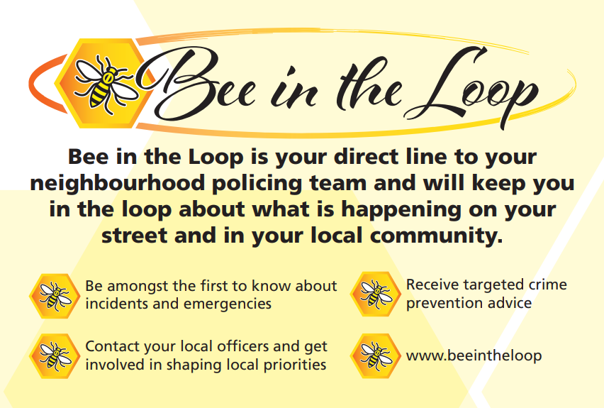 gmpolice's tweet photo. #BeeInTheLoop | Is your direct line to your neighbourhood policing team and will keep you in the loop about what is happening on your street and in your local community. Sign up now to receive free text or email alerts at https://t.co/Numj6u7wIg ๐ ๐ฎ https://t.co/3D7gBWbPai