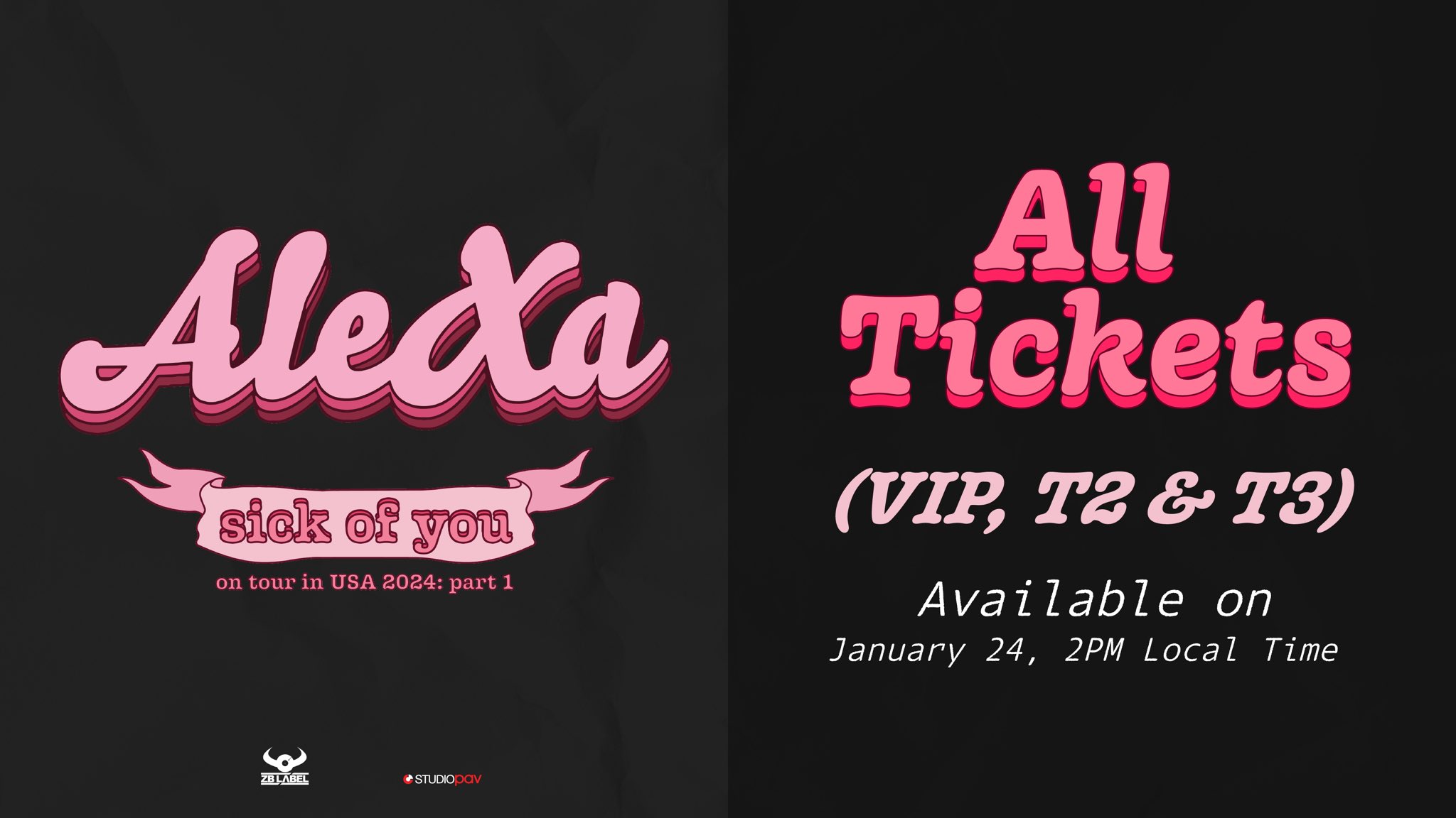 AleXa 알렉사 on X: [ 🎀 ] All Tickets On Sale - Today 2 p.m. Local sick of  you tour on tour in USA 2024: part 1 Buy Tickets: 🔗   #AleXa #알렉사 #sickofyoutour