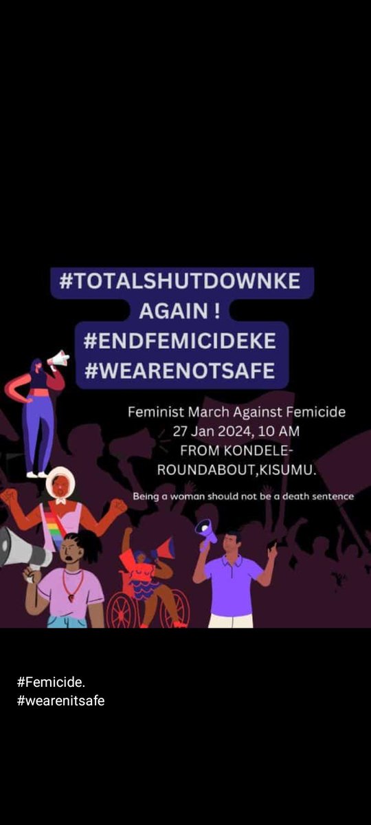 Let's end the killing of women . # educate a son and protect the daughter..
More power to women more power." Save the day and come out in large number it must end......