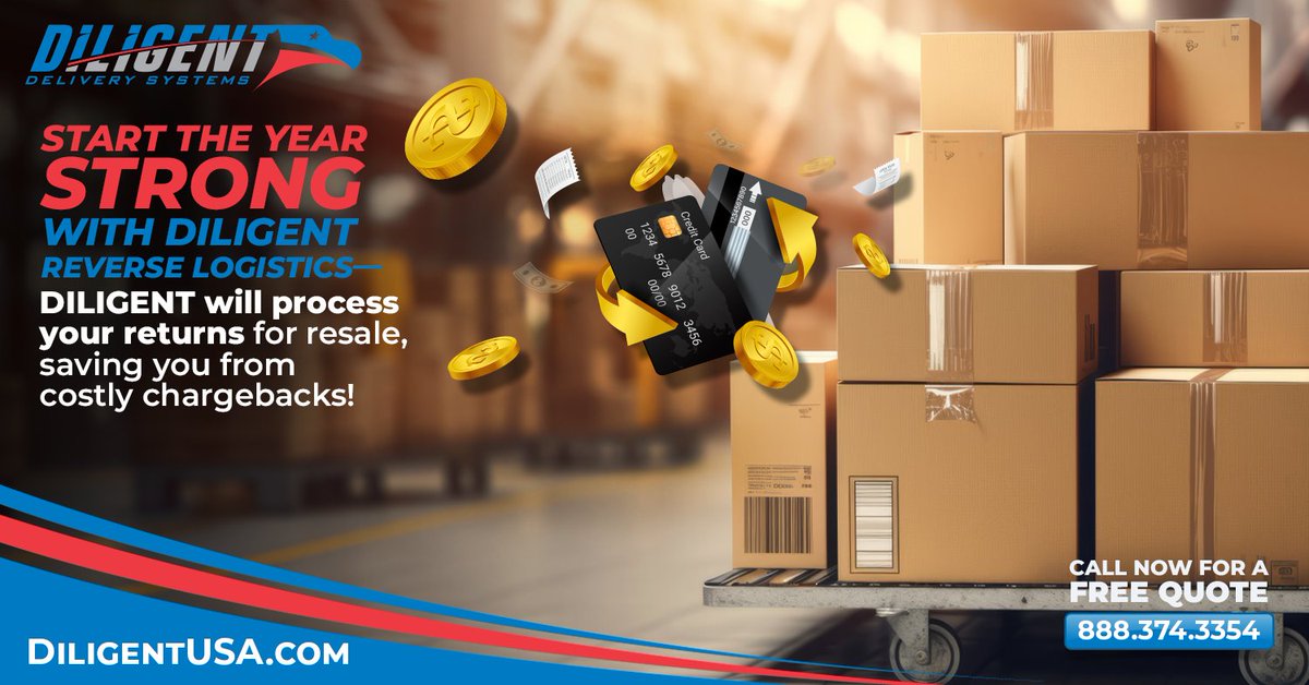 EXCourierIntl's tweet photo. Let DILIGENT Process Your Returns and Save 10% of Your Annual Logistics Bill! CALL 888-374-3354 Now! #reverselogistics #hotshot #samedaydelivery #expressshipping #courierservice  #transportation #heavyhaul #localdelivery #hotshottrucking  https://t.co/uHEeBbHI2r https://t.co/OJYkqEfUUp