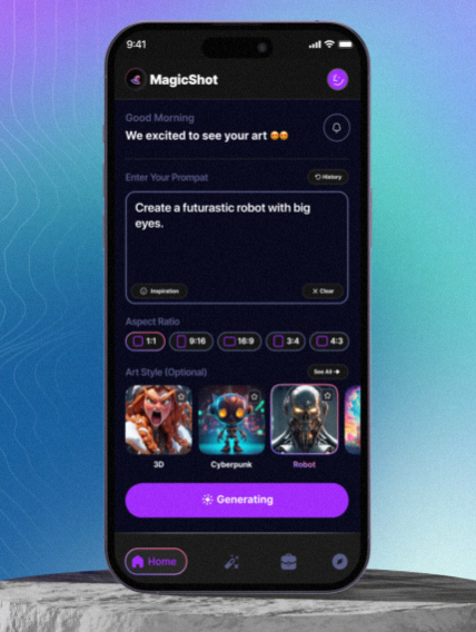 🌟 Excited to unveil magicshot.ai by Blocklyn! 
🌟 Transform your words into breathtaking visuals with our AI-driven text-to-image app. Fast, unique, and purely yours.

✨ Enhance photos 🖼️ Craft images from text in seconds 👥 Join a community of creatives

Dive into a