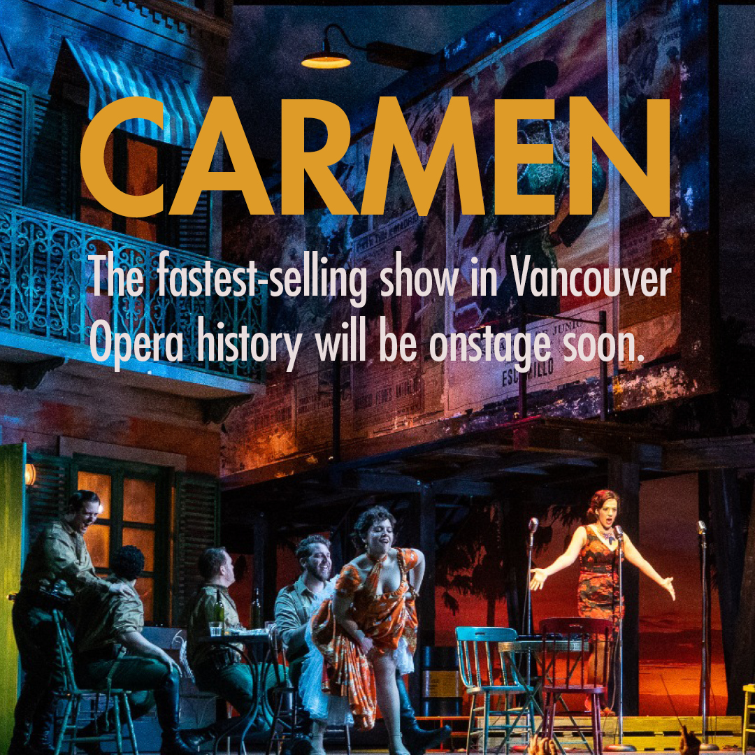 Experience the fastest-selling show in Vancouver Opera history! 🚀 📈

📍 Live at Queen Elizabeth Theatre
🎟️ Tickets: vancouveropera.ca/whats-on/carmen

Don’t miss your chance to witness the most anticipated production of the season! Secure your tickets now.  🔐 💺