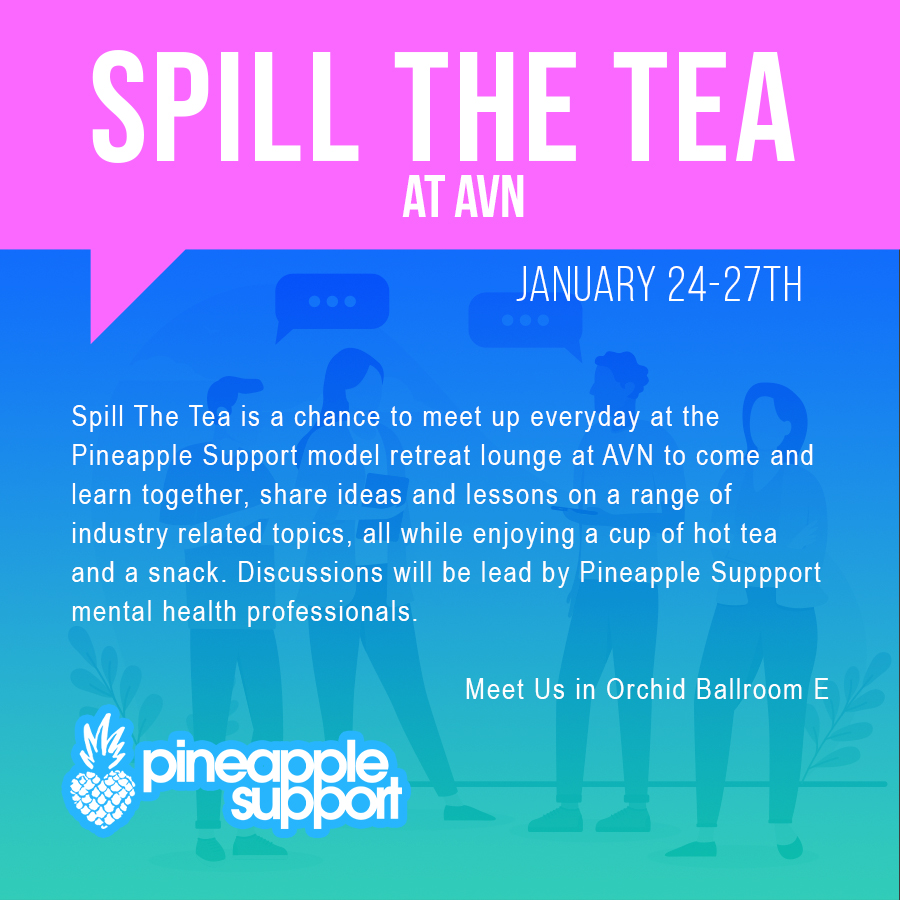 PineappleYSW's tweet photo. Calling all models at AVN Las Vegas! Come meet the Pineapple Support team in the Orchid Ballroom and join us for a chat and cup of tea!

#avnlasvegas @AEexpo #avn https://t.co/hkEELjswda