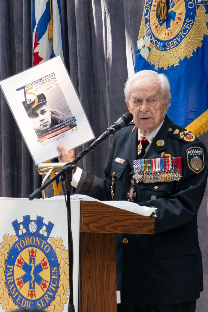 Today Lieutenant-General Richard Rohmer celebrates his 100th birthday! Among a long list of accomplishments, LGen Rohmer has served as Honourary Chief of #TorontoParamedicServices since 1988. #HappyBirthday and thank you for your service!