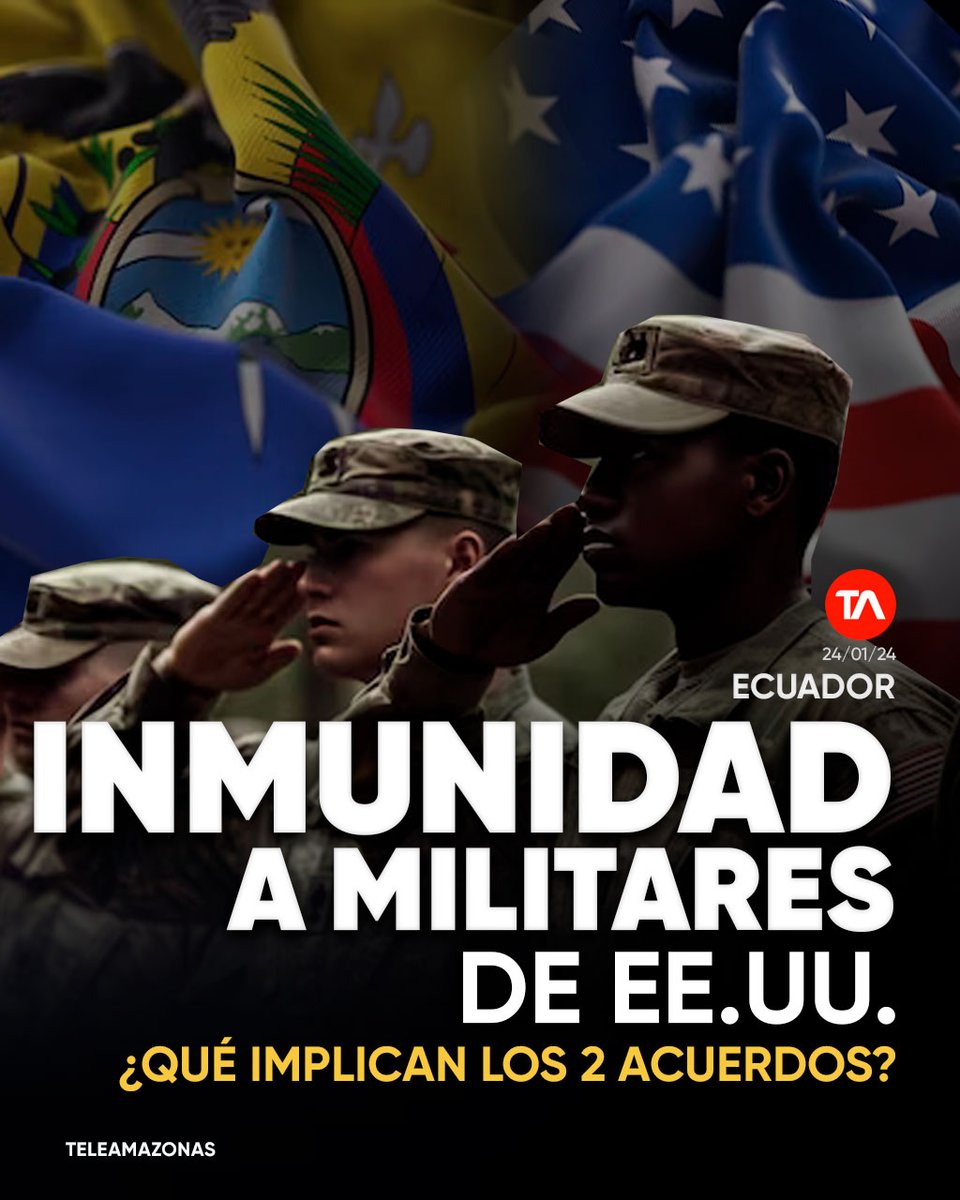 teleamazonasec's tweet photo. #ATENCIÓN | Inmunidad a militares de EE.UU., privilegios, jurisdicción penal... ¿Qué implican los dos acuerdos bilaterales? Le contamos https://t.co/yI0qBzssHz https://t.co/iD33joz2wZ