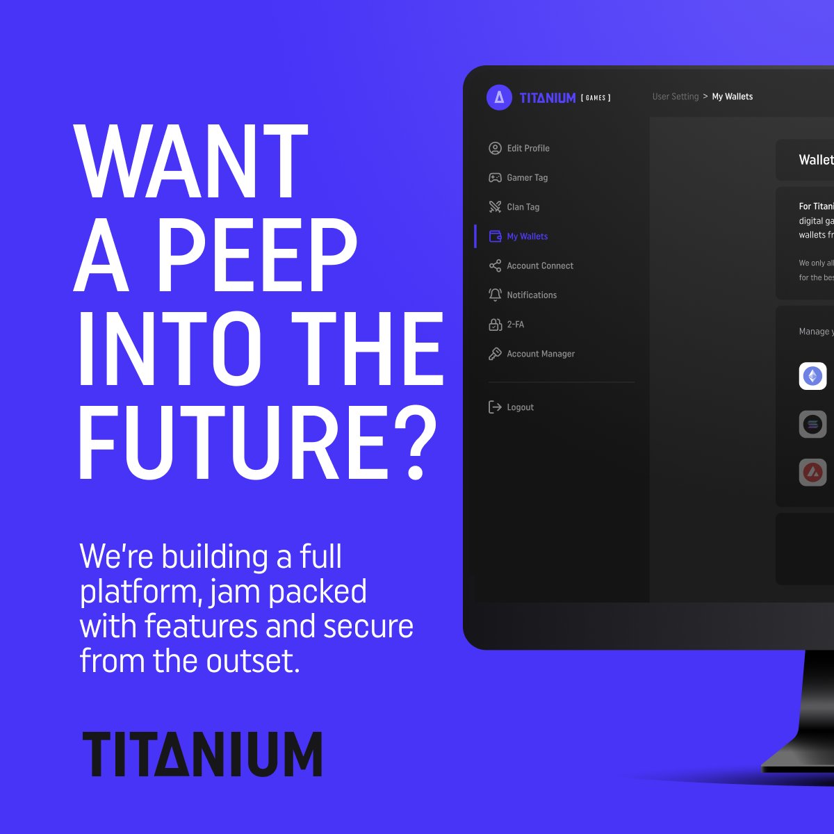 Developer Insight:

Titanium isn't just tech.

It's a refined product. Unique gamertags, clan support for #NFTCommunities with weekly prizes, and multi-chain support—all wrapped in a seamless gas free gaming experience. 

It's the future of gaming.

#Titanium22 | $Ti