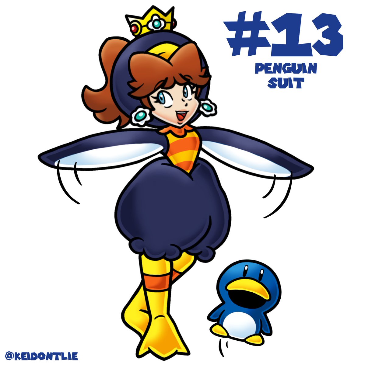 Half way through! The penguin suit is also a power up from NSMB Wii, its not really my favorite since its another suit power up but here it is! 🐧🌼 Transforms Daisy into Penguin Daisy. #PrincessDaisy #SuperMario #MarioBros #Fanart #PowerUpDaisy